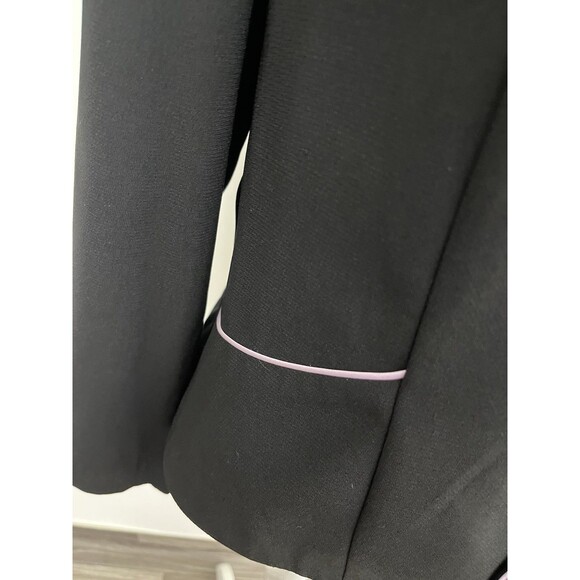 Sag Harbor women’s blazer Suit Petite Size 12P Black Long Sleeve Open Front - Picture 11 of 11